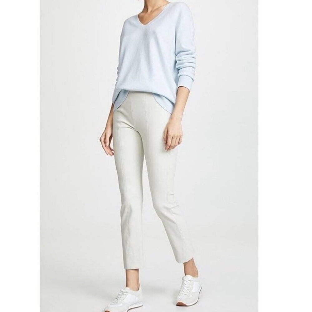 Vince stitch front seam ponte legging pants split hem Gesso light grey Medium - Picture 10 of 16